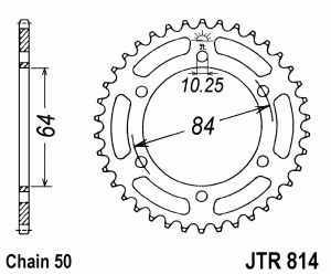 JT Kettenrad Stahl, Teilung 530, 814