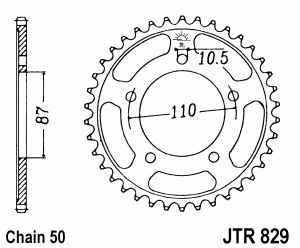 JT Kettenrad Stahl, Teilung 530, 829