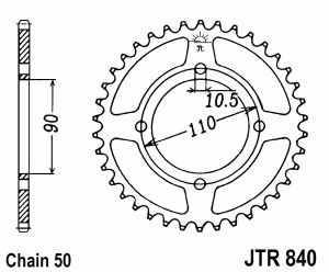 JT Kettenrad Stahl, Teilung 530, 840,38