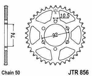 JT Kettenrad Stahl, Teilung 530, 856