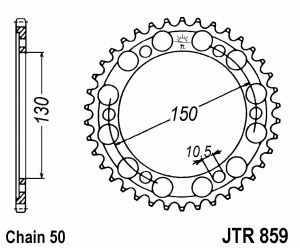 JT Kettenrad Stahl, Teilung 530, 859