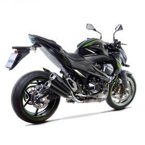 Kawasaki Z 800 LeoVince GP Duals Edelstahl Auspuffanlage schwarz