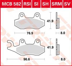 Husqvarna Kawasaki MZ Peugeot Suzuki Triumph Yamaha Bremsbelagsatz MCB582SI