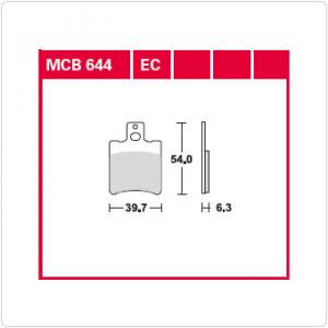Aprilia Atala Gilera MBK PGO Piaggio Sachs Yamaha Bremsbelagsatz MCB644EC