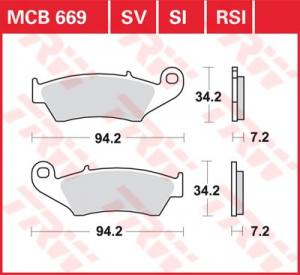 Aprilia Benelli Beta Gas Gas Honda Kawasaki Suzuki Yamaha Bremsbelagsatz MCB669SI