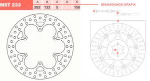 MZ Yamaha Bremsscheibe MST233 starr 282mm